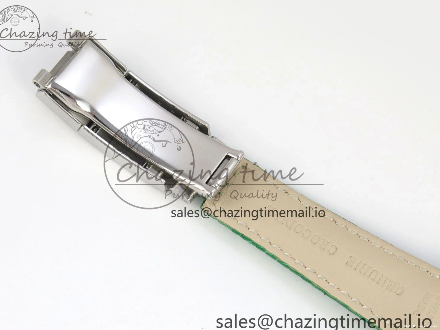 Good Copy Rolex Watches Diamonds Green MPF 40mm Bezel Green Leather 326 Custom Strap Dial FreshLook Modded Daytona on SA 0110